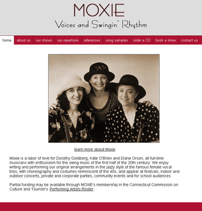 screen capture of Moxie website